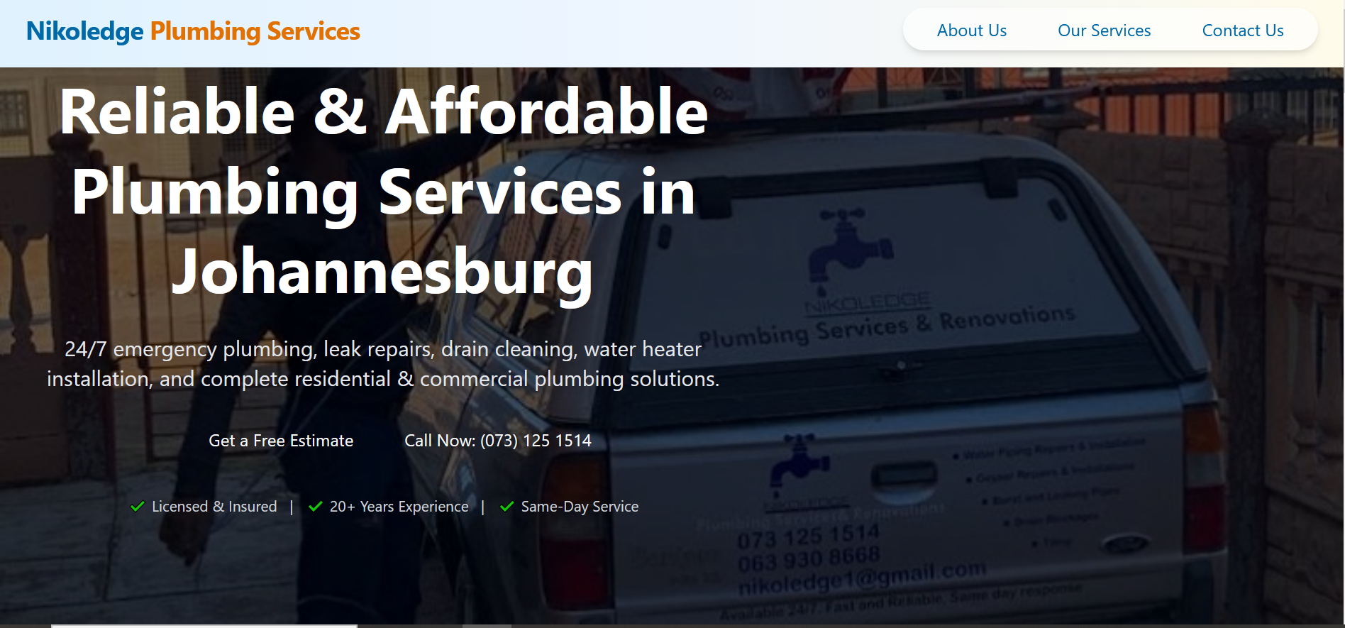 Nikoledge Plumbing website